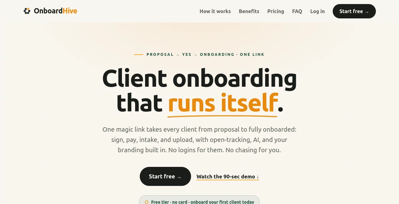 Screenshot of OnboardHive – An AI tool in the ,AI Workflow Management ,AI Project Management ,AI Team Collaboration ,AI CRM Assistant  category, showcasing its interface and key features.