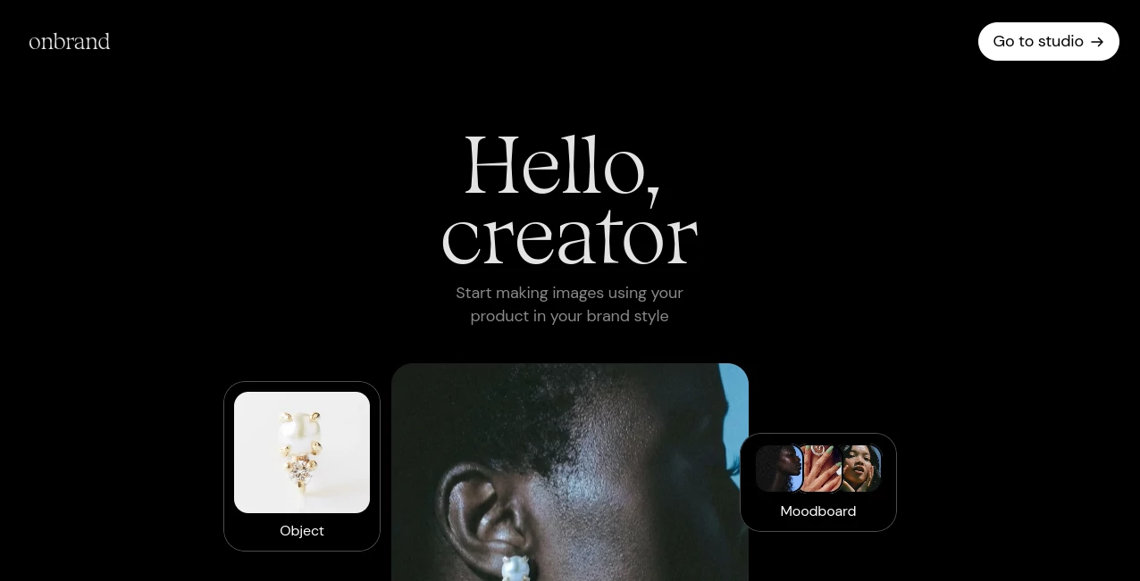 Screenshot of Onbrand – An AI tool in the ,AI Photo & Image Generator ,AI Image to Image ,AI Advertising Assistant ,AI Social Media Assistant  category, showcasing its interface and key features.