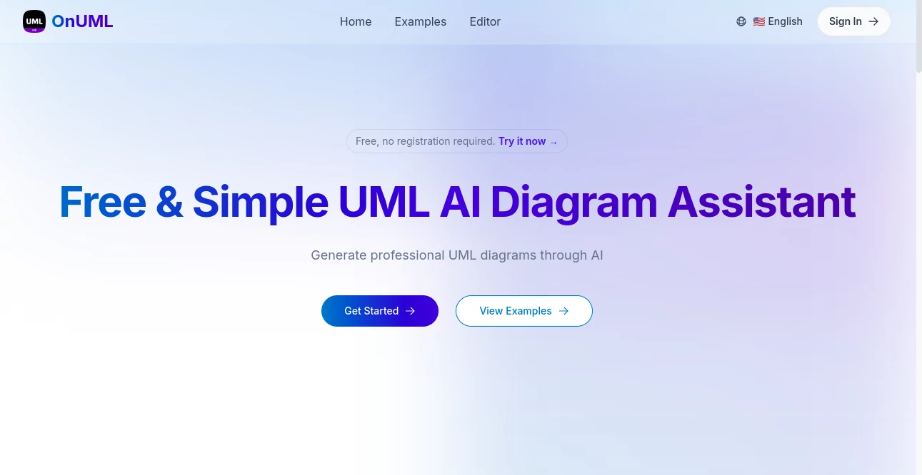 Screenshot of onuml – An AI tool in the ,AI Diagram Generator ,AI Project Management ,AI Mind Mapping ,AI Workflow Management  category, showcasing its interface and key features.