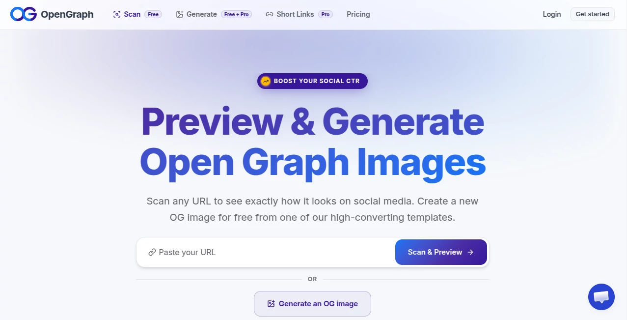 Screenshot of OpenGraph – An AI tool in the ,AI Photo & Image Generator ,AI Website Builder ,AI Developer Tools ,AI SEO Assistant  category, showcasing its interface and key features.