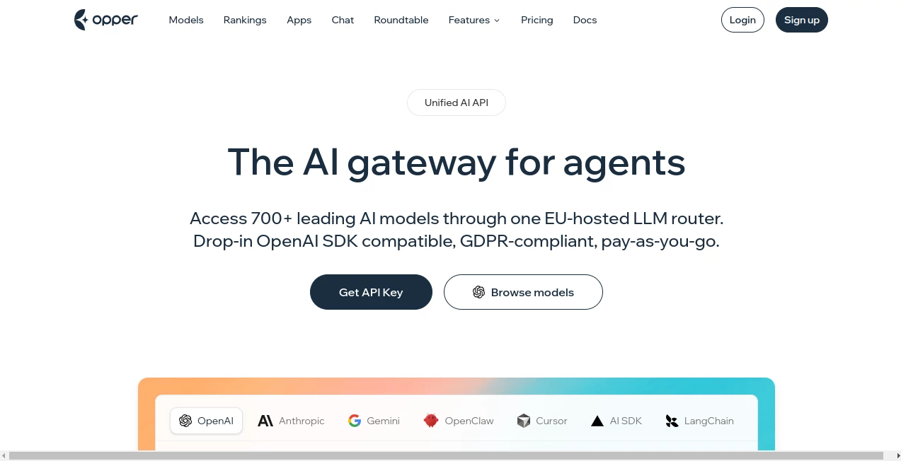 Screenshot of Opper – An AI tool in the ,AI Research Tool ,AI API Design ,Large Language Models (LLMs) ,AI Developer Tools  category, showcasing its interface and key features.