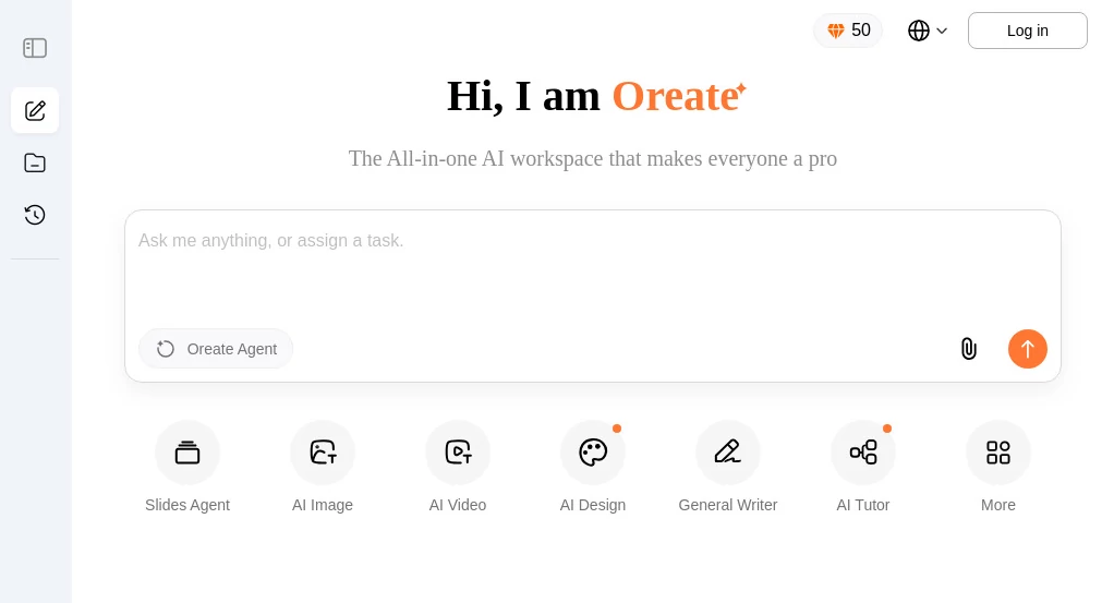 Screenshot of Oreate AI – An AI tool in the ,AI Writing Assistants ,AI Content Generator ,AI Productivity Tools ,Marketing  category, showcasing its interface and key features.