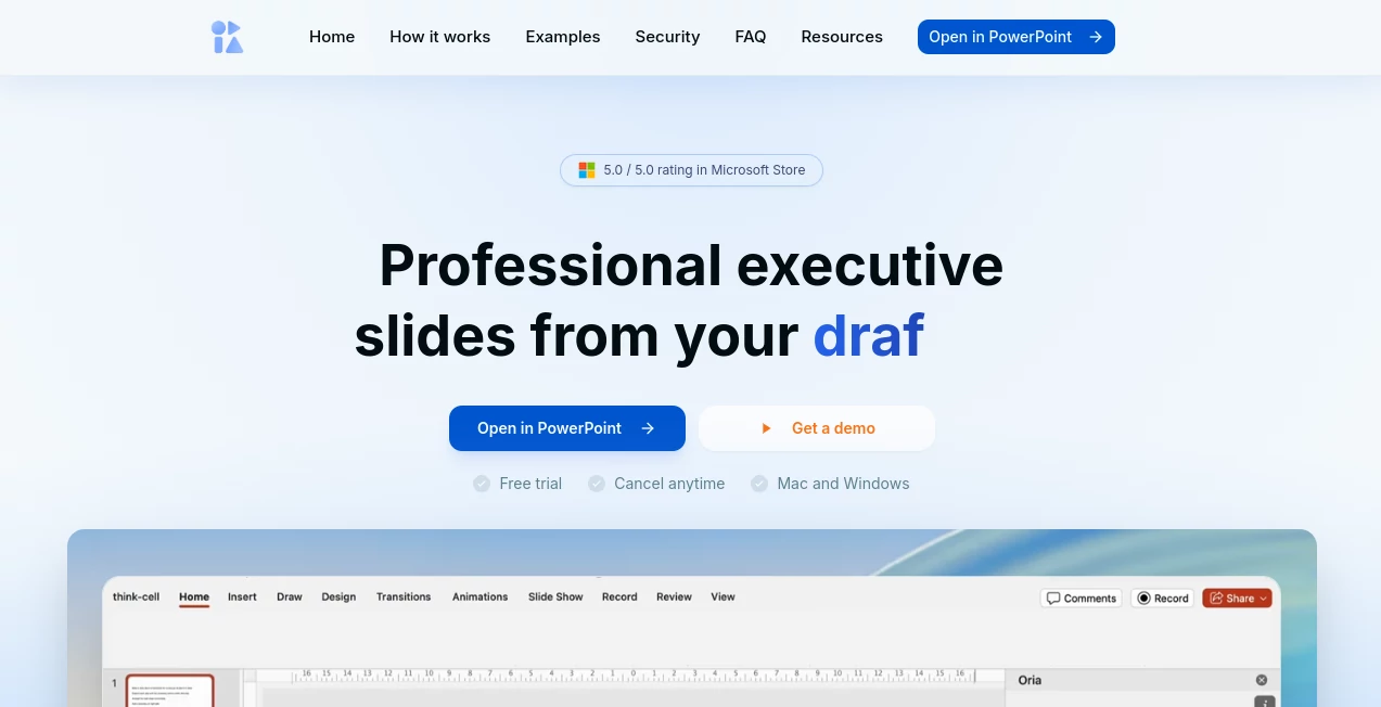 Screenshot of Oria – An AI tool in the ,AI Design Assistant ,AI Presentation Generator ,AI Productivity Tools ,AI Team Collaboration  category, showcasing its interface and key features.