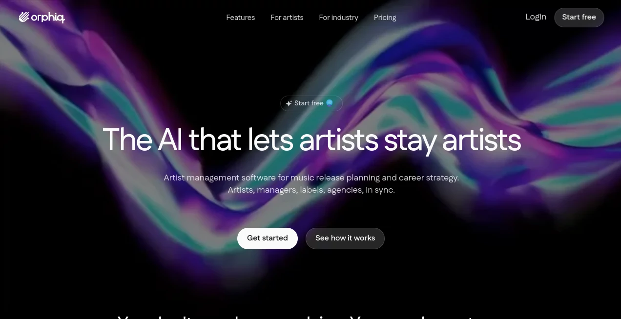 Screenshot of Orphiq – An AI tool in the ,AI Content Generator ,AI Music Generator ,Other  category, showcasing its interface and key features.