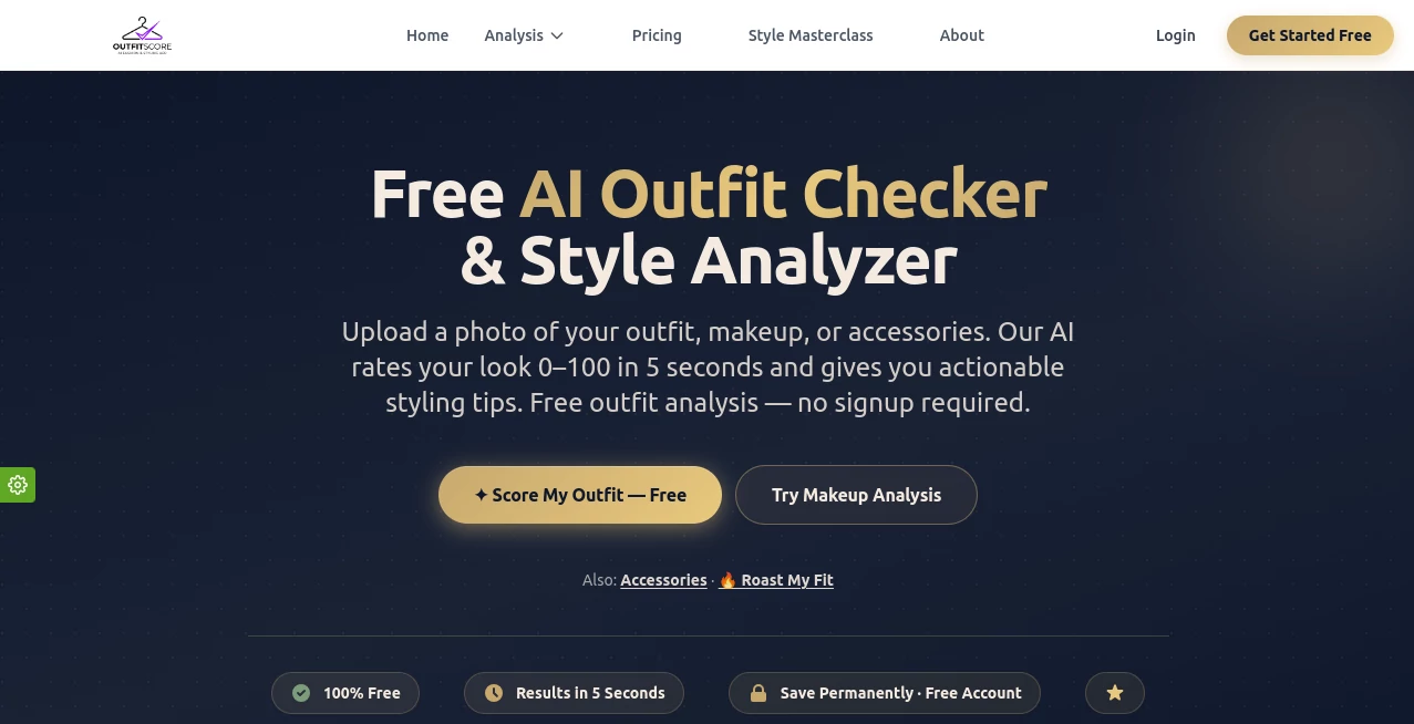 Screenshot of OutfitScore – An AI tool in the ,AI Image Recognition ,AI Life Assistant ,Image ,Business  category, showcasing its interface and key features.