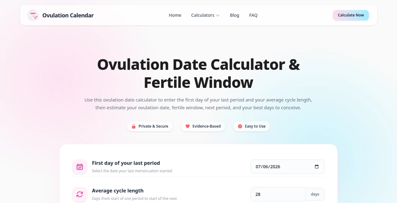 Screenshot of Ovulation Calendar – An AI tool in the ,AI Life Assistant ,AI Healthcare ,AI Productivity Tools  category, showcasing its interface and key features.