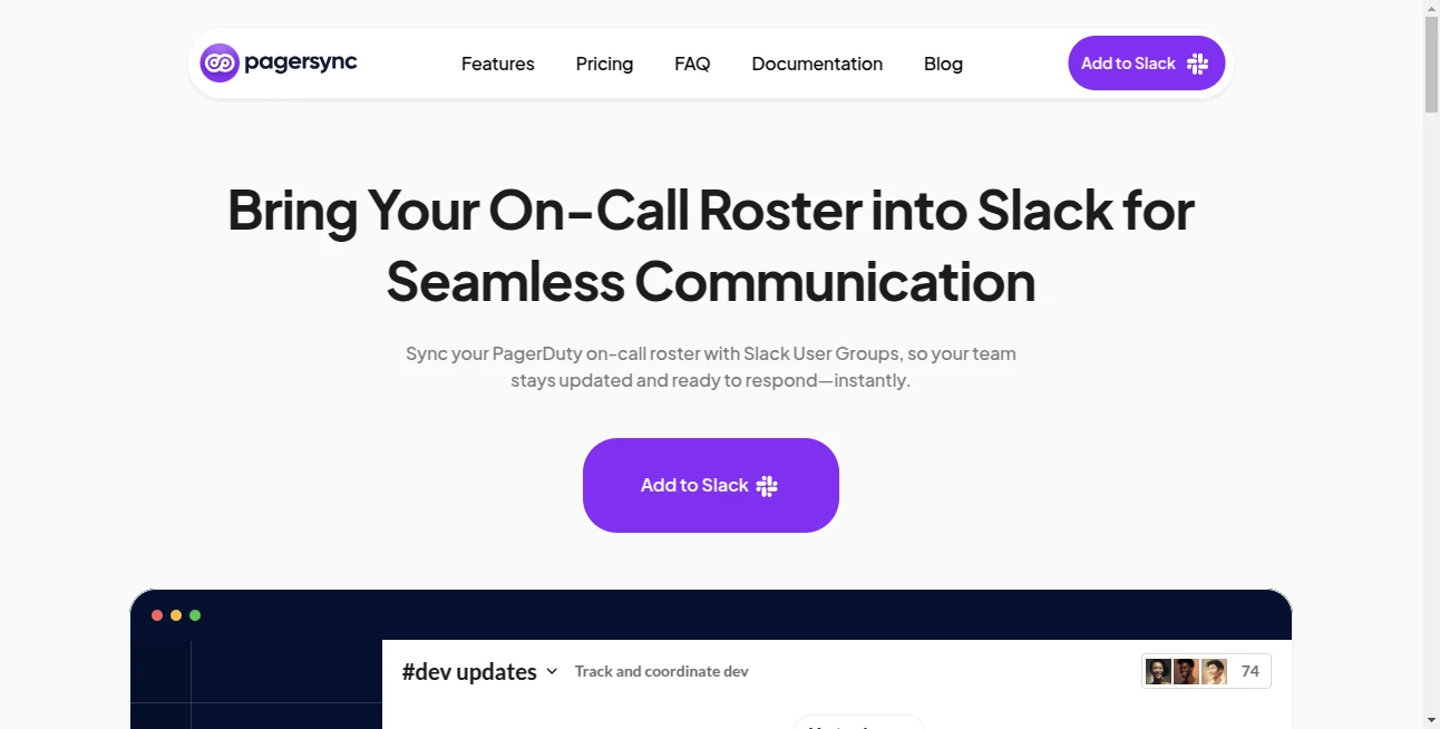 Screenshot of PagerSync – An AI tool in the ,AI Project Management ,AI Task Management ,AI Team Collaboration  category, showcasing its interface and key features.