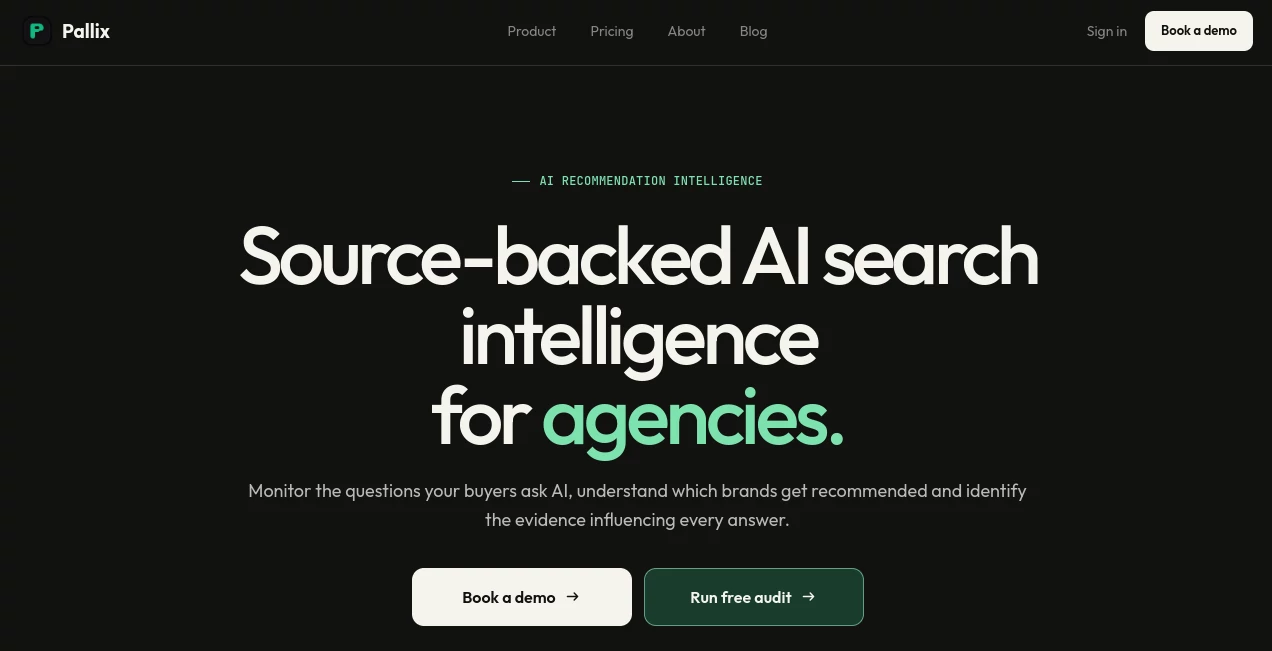 Screenshot of Pallix – An AI tool in the ,AI SEO Assistant ,AI Analytics Assistant  category, showcasing its interface and key features.