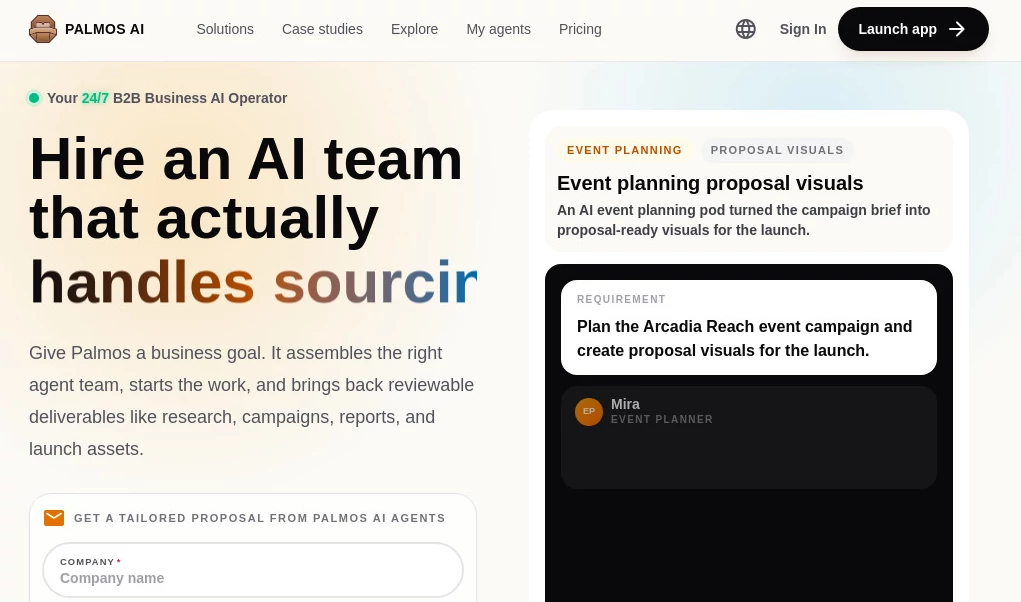 Screenshot of PALMOS AI – An AI tool in the ,AI Writing Assistants ,AI Research Tool ,AI Productivity Tools ,AI Workflow Management  category, showcasing its interface and key features.