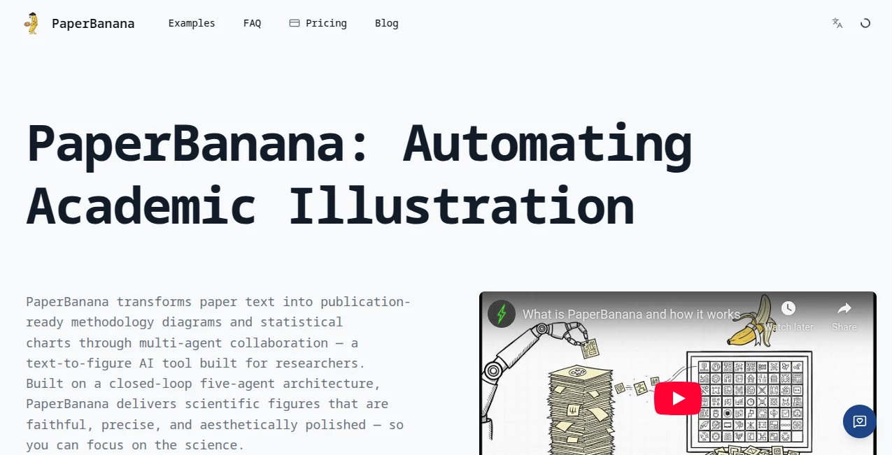 Screenshot of PaperBanana – An AI tool in the ,Photo & Image Editor ,AI Image to Image ,AI Design Generator ,AI Fun Tools  category, showcasing its interface and key features.
