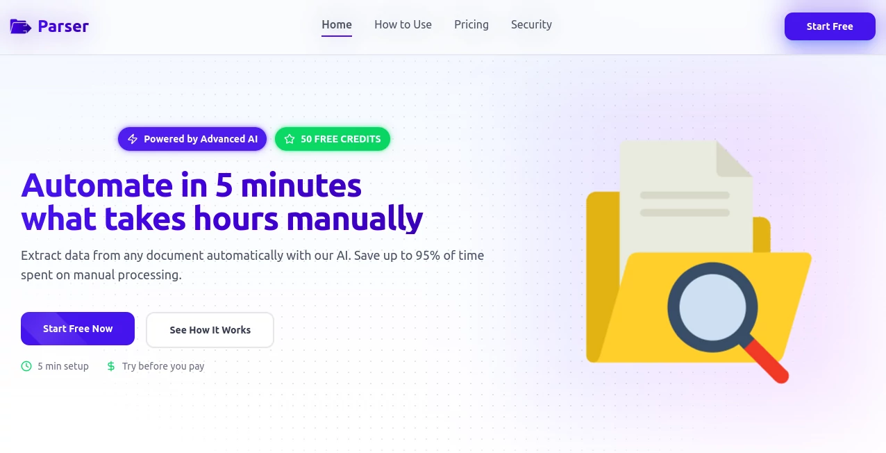 Screenshot of Parser by Bix-Tech – An AI tool in the ,AI Document Extraction ,AI Documents Assistant ,AI Files Assistant ,AI PDF  category, showcasing its interface and key features.