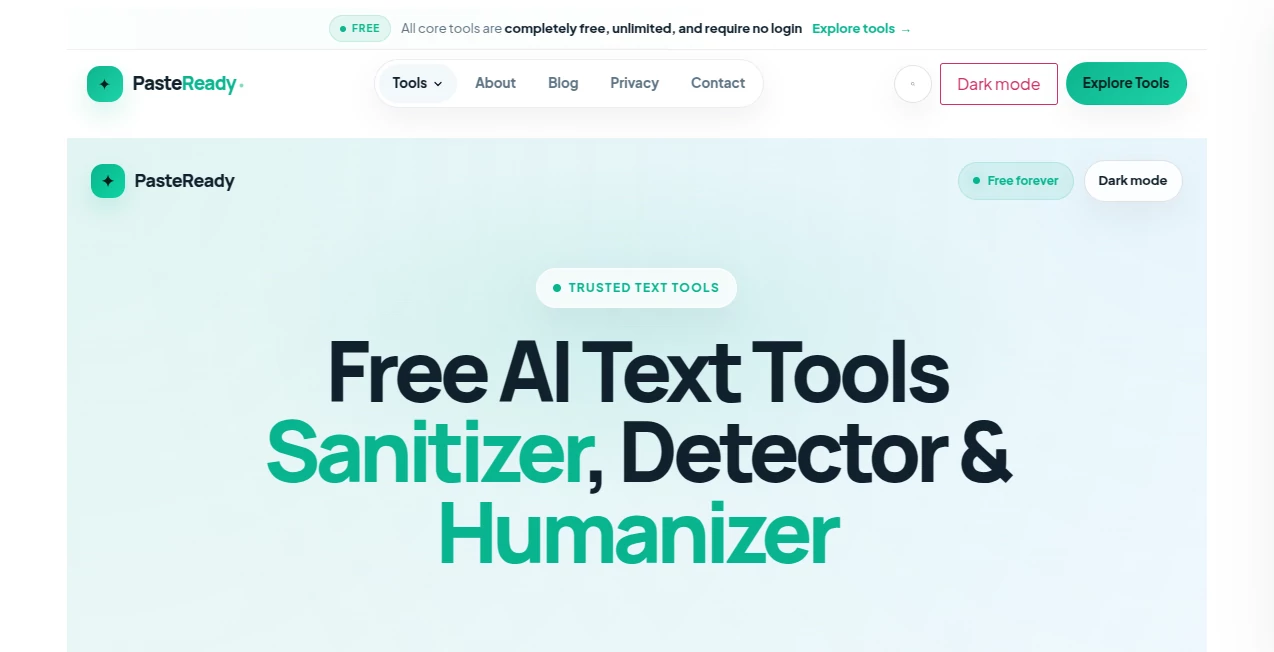 Screenshot of Paste Ready – An AI tool in the ,AI Developer Tools ,AI Documents Assistant ,AI Productivity Tools ,AI General Writing  category, showcasing its interface and key features.