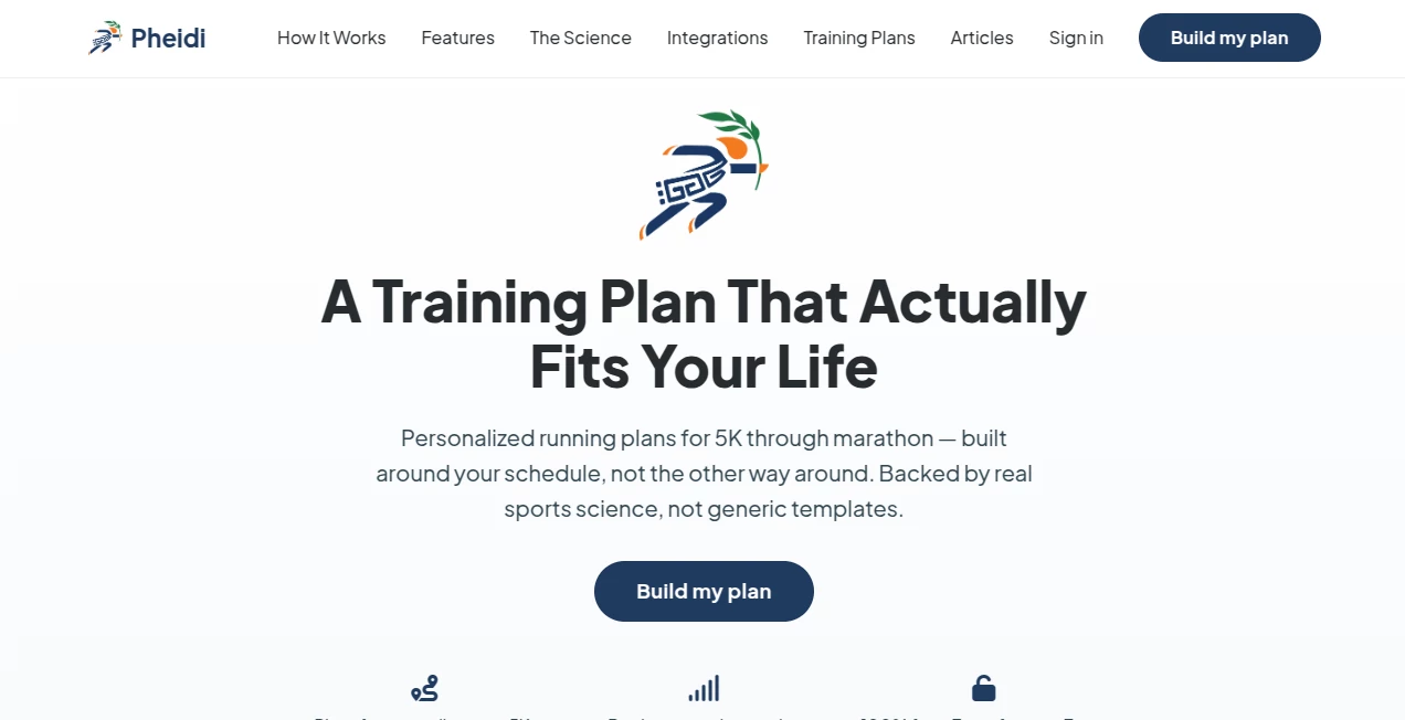 Screenshot of Pheidi Running Plans – An AI tool in the ,AI Life Assistant ,AI Coaching  category, showcasing its interface and key features.