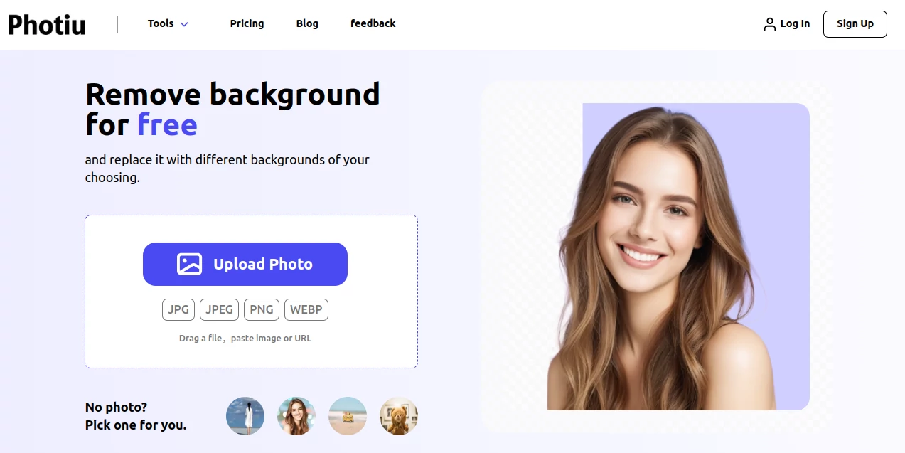 Screenshot of Photiu – An AI tool in the ,Photo & Image Editor ,AI Photo Enhancer ,AI Background Remover ,AI Image to Image  category, showcasing its interface and key features.