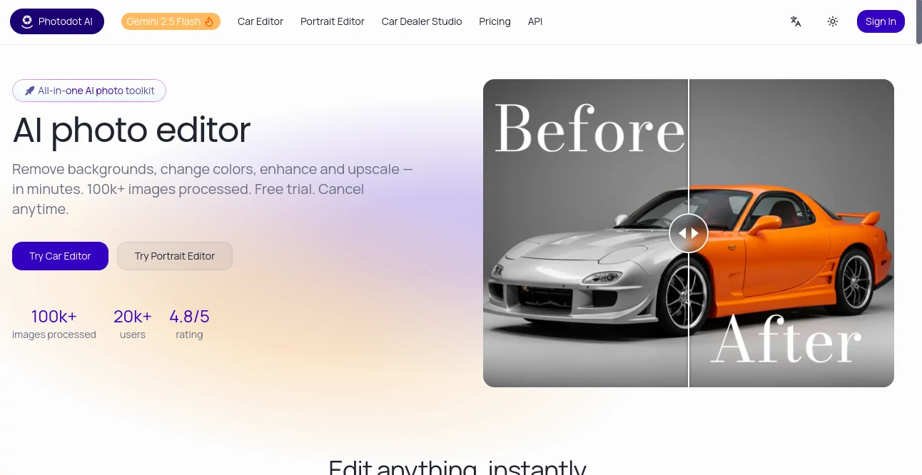 Screenshot of PhotodotAI – An AI tool in the ,AI Background Remover ,Photo & Image Editor ,AI Photo Enhancer  category, showcasing its interface and key features.