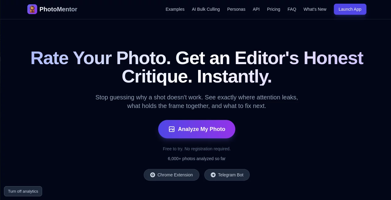 Screenshot of PhotoMentor – An AI tool in the ,Photo & Image Editor ,AI Photography  category, showcasing its interface and key features.