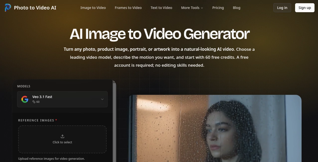Screenshot of Photo to Video AI – An AI tool in the ,AI Image to Video ,AI Video Generator  category, showcasing its interface and key features.