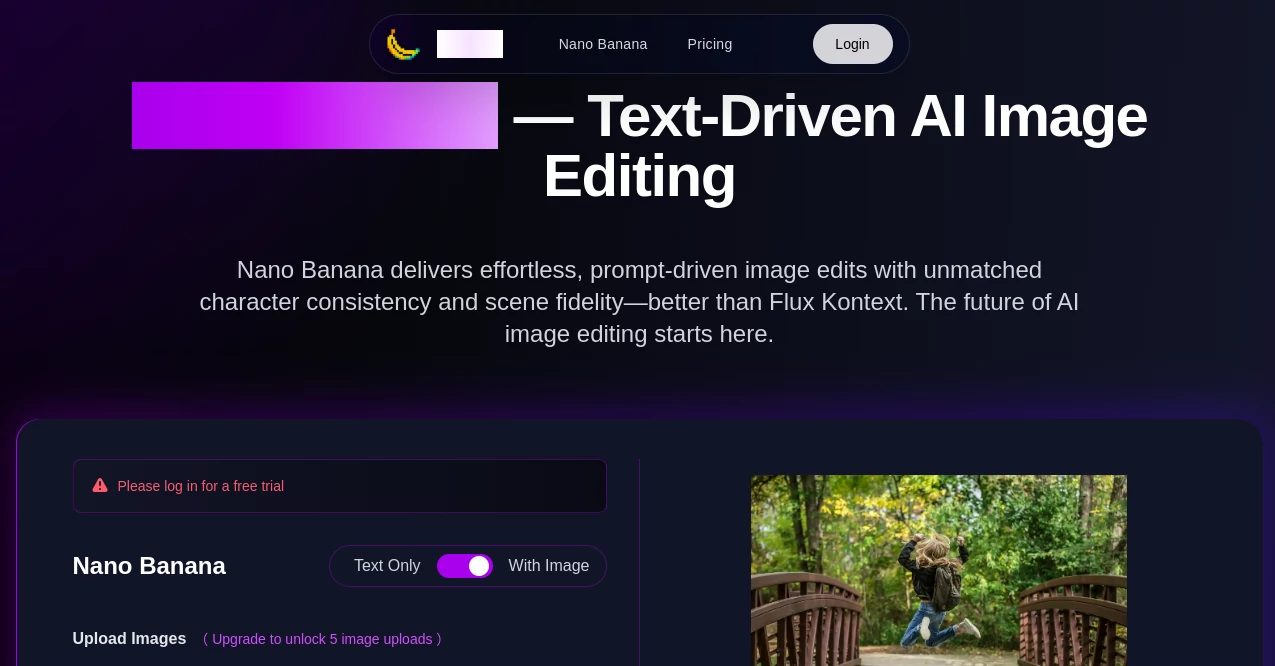 Screenshot of Picnana – An AI tool in the ,Photo & Image Editor ,AI Photo Enhancer ,AI Photo Restoration ,AI Background Remover ,AI Art Generator  category, showcasing its interface and key features.