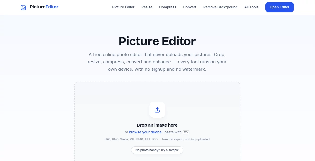 Screenshot of Picture Editor – An AI tool in the ,AI Photo & Image Generator ,Photo & Image Editor  category, showcasing its interface and key features.