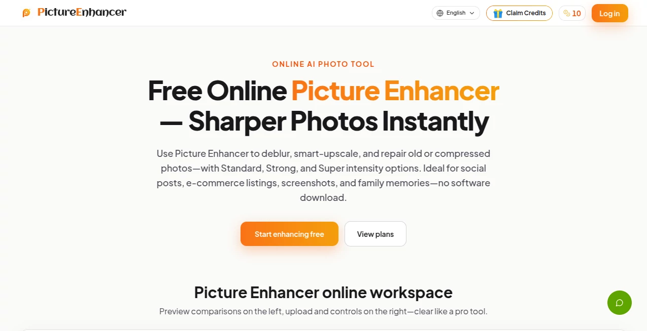 Screenshot of Picture Enhancer – An AI tool in the ,AI Photo & Image Generator ,Photo & Image Editor ,AI Photo Enhancer ,AI Image to Image  category, showcasing its interface and key features.