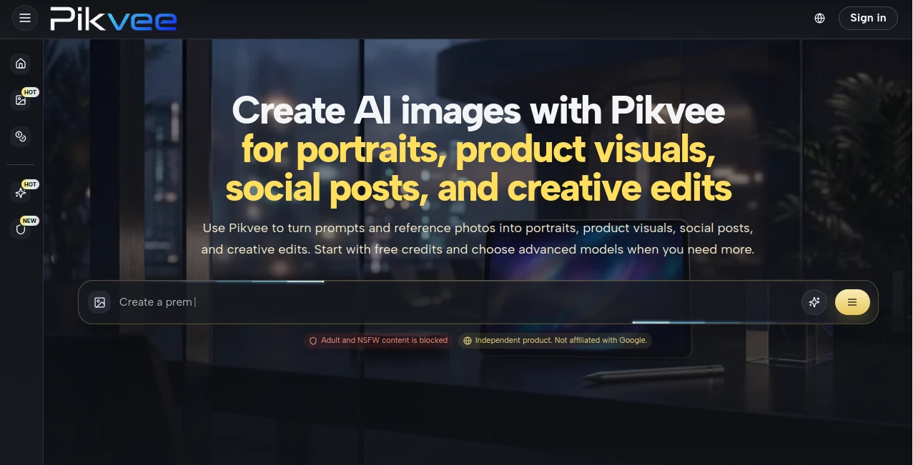 Screenshot of Pikvee – An AI tool in the ,AI Image to Video ,AI Video Generator ,AI Video Editor ,AI Text to Video  category, showcasing its interface and key features.