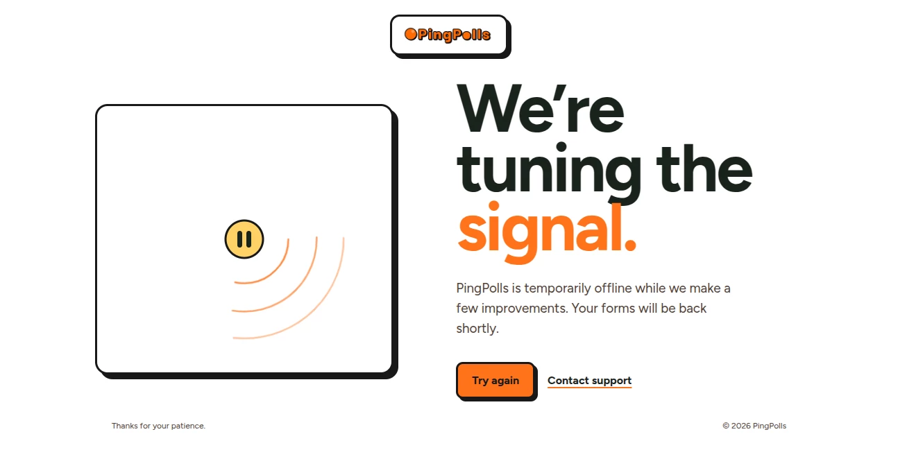 Screenshot of PingPolls – An AI tool in the ,AI Forms & Surveys ,AI Research Tool ,AI Analytics Assistant ,AI Customer Service Assistant  category, showcasing its interface and key features.
