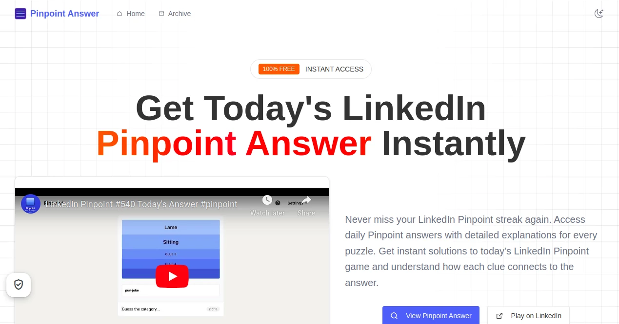 Screenshot of LinkedIn Pinpoint – An AI tool in the ,AI Fun Tools ,AI Quizzes ,AI Homework Helper ,AI Knowledge Base  category, showcasing its interface and key features.