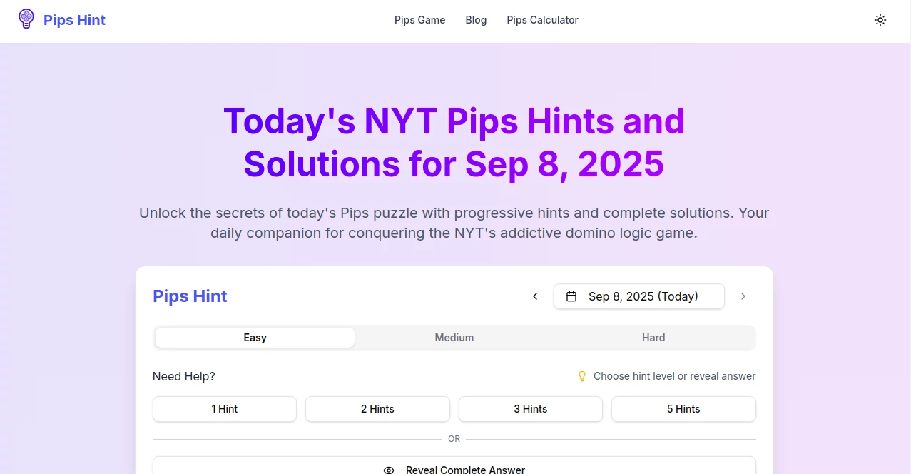 Screenshot of Pips Hint – An AI tool in the ,AI Analytics Assistant  category, showcasing its interface and key features.