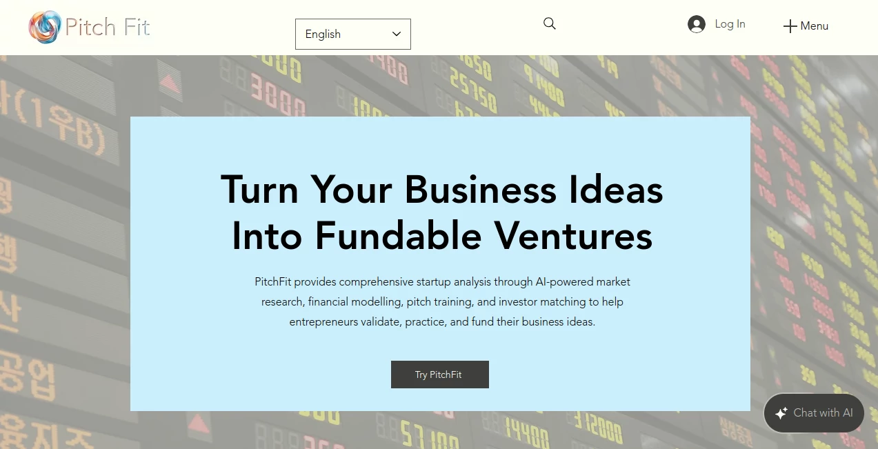 Screenshot of PitchFit – An AI tool in the ,AI Presentation Generator ,AI Research Tool ,AI Business Ideas Generator ,AI Consulting Assistant  category, showcasing its interface and key features.