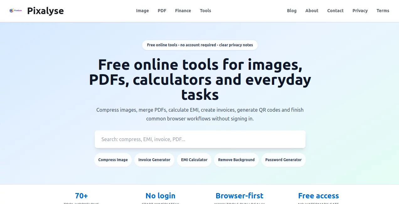 Screenshot of Pixalyse – An AI tool in the ,Other ,Photo & Image Editor ,AI Photo Enhancer ,AI Tools Directory  category, showcasing its interface and key features.