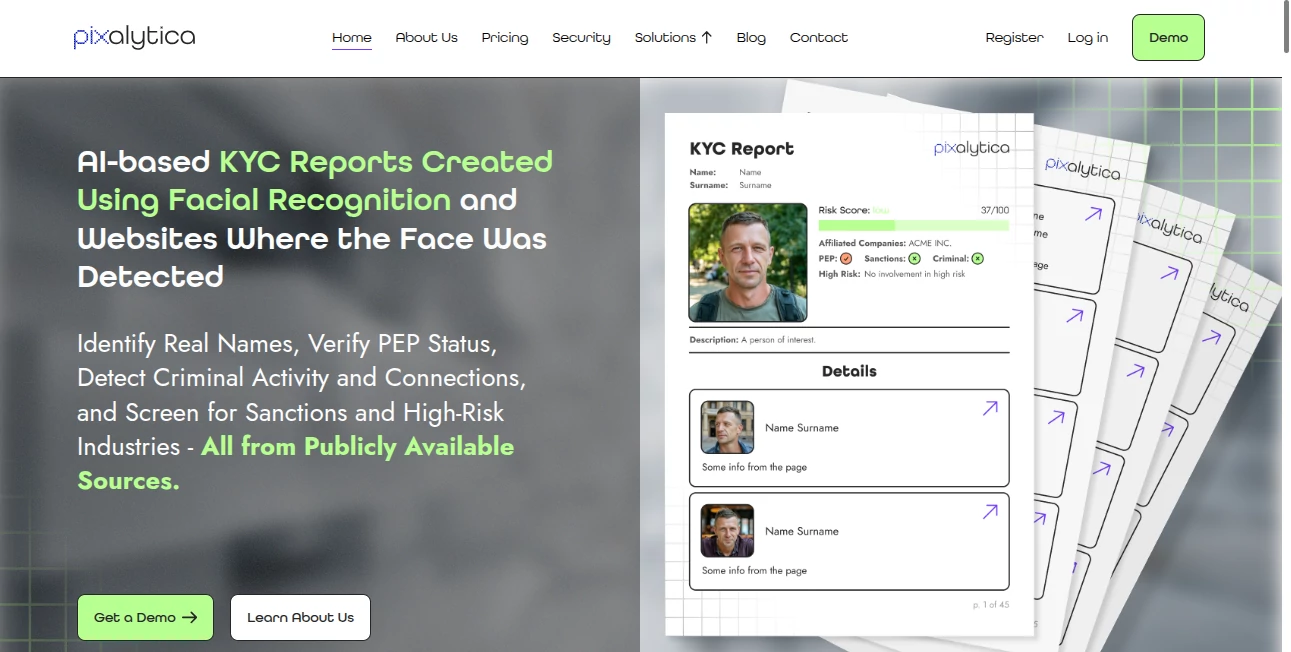 Screenshot of Pixalytica – An AI tool in the ,AI Research Tool ,AI Analytics Assistant ,AI Legal Assistant  category, showcasing its interface and key features.