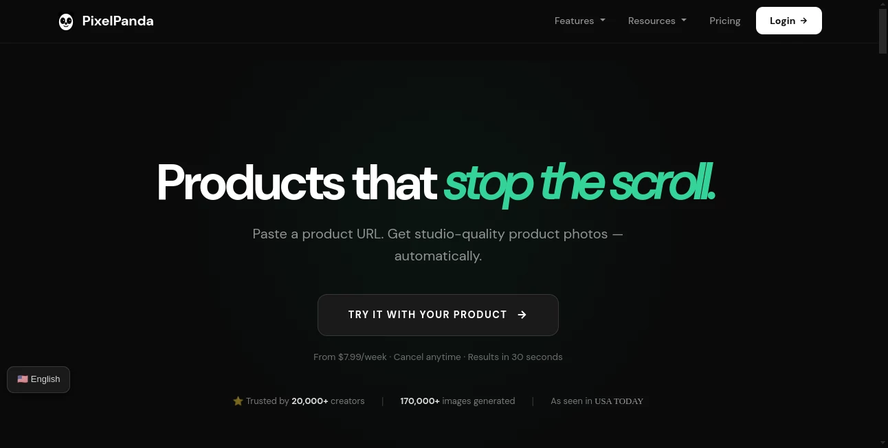 Screenshot of PixelPanda – An AI tool in the ,AI Photo & Image Generator ,AI Image to Image ,AI UGC Video Generator  category, showcasing its interface and key features.