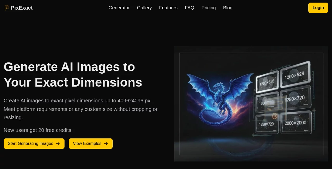 Screenshot of PixExact – An AI tool in the ,AI Photo & Image Generator ,AI Design Assistant ,AI Banner Generator  category, showcasing its interface and key features.