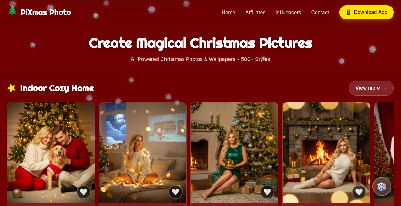 Screenshot of PiXmas Photo – An AI tool in the ,AI Photo & Image Generator ,AI Wallpaper Generator ,AI Art Generator ,AI Design Generator  category, showcasing its interface and key features.