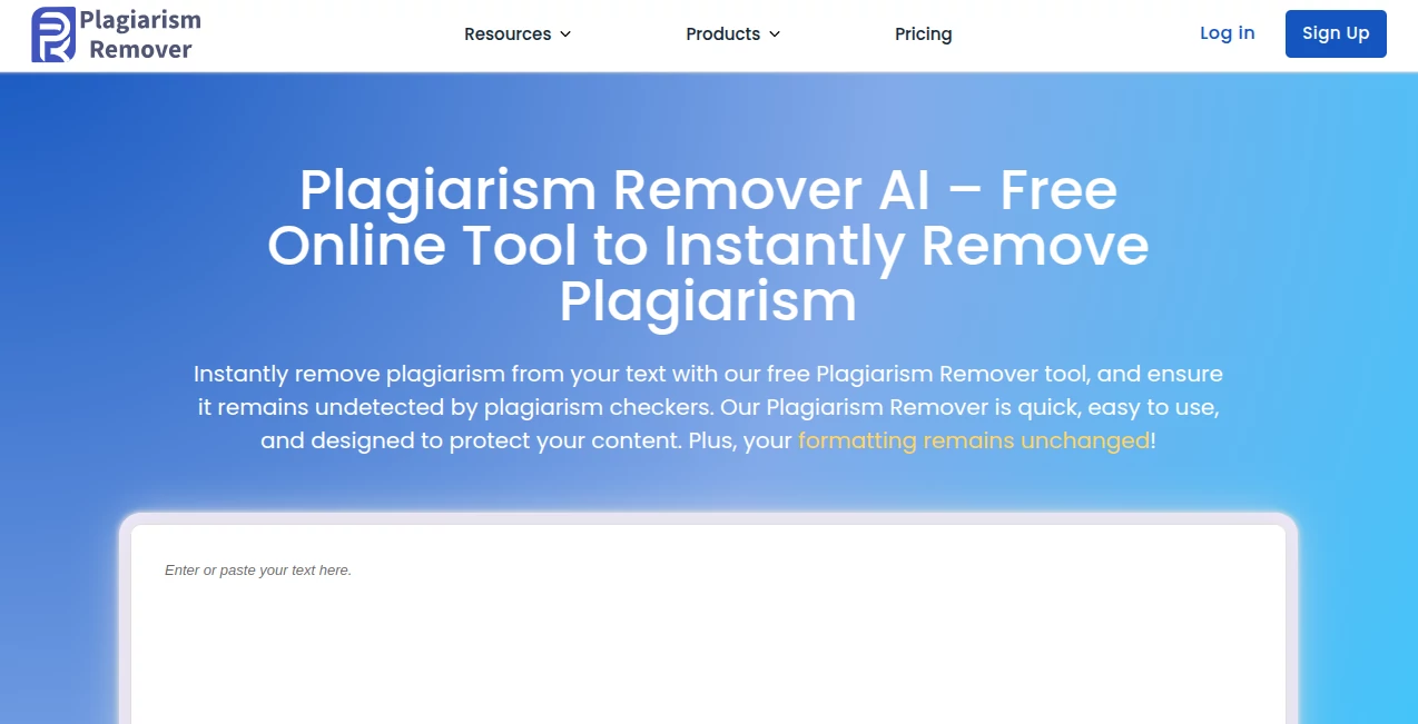 Screenshot of Plagiarism Remover – An AI tool in the ,AI Paraphraser ,AI Plagiarism Checker ,AI Rewriter ,AI Writing Assistants  category, showcasing its interface and key features.