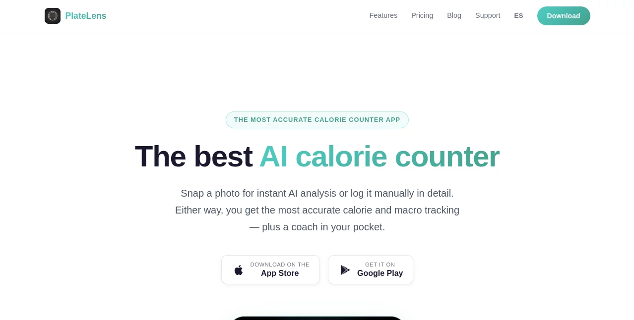 Screenshot of PlateLens – An AI tool in the ,AI Image Recognition ,AI Fitness ,AI Life Assistant ,AI Healthcare  category, showcasing its interface and key features.