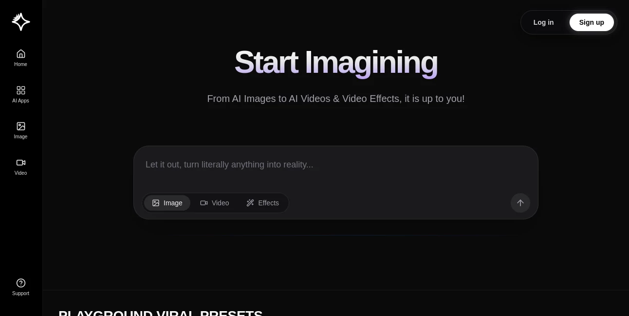 Screenshot of Playground AI – An AI tool in the ,AI Photo & Image Generator ,AI Video Generator ,AI Text to Image  category, showcasing its interface and key features.