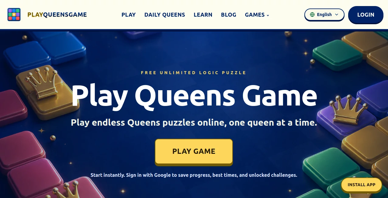 Screenshot of Play Queens Game – An AI tool in the ,AI Chatbot ,AI Life Assistant ,AI Fun Tools ,AI Game  category, showcasing its interface and key features.
