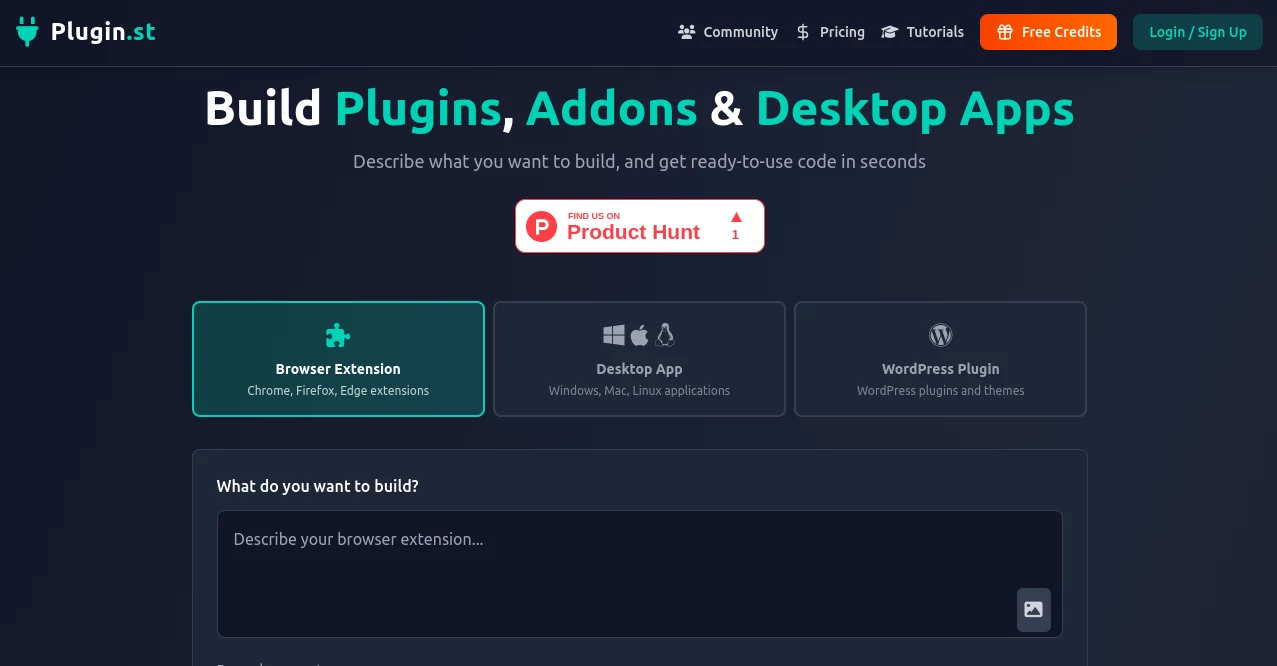 Screenshot of Plugin.st – An AI tool in the ,AI No-Code & Low-Code ,AI API Design ,AI Code Generator ,AI Developer Tools  category, showcasing its interface and key features.
