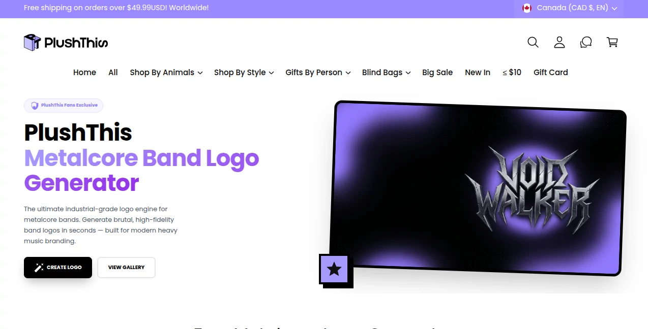 Screenshot of Metalcore Band Logo Generator – An AI tool in the ,AI Illustration Generator ,AI Design Generator ,AI Graphic Design ,AI Logo Generator  category, showcasing its interface and key features.