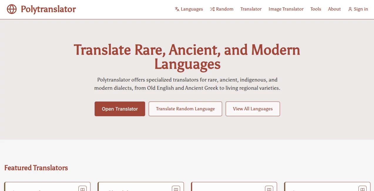 Screenshot of Polytranslator – An AI tool in the ,AI Translate ,AI Speech Recognition ,AI Productivity Tools ,AI Documents Assistant  category, showcasing its interface and key features.