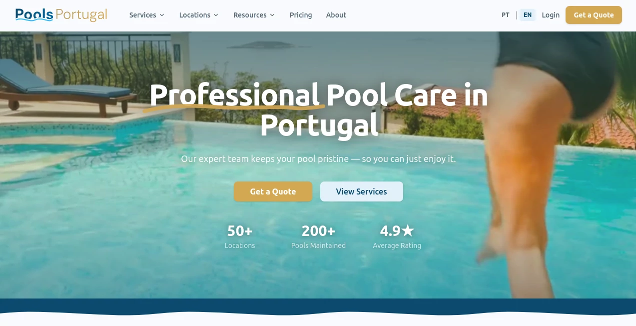 Screenshot of Pools Portugal – An AI tool in the ,Other  category, showcasing its interface and key features.