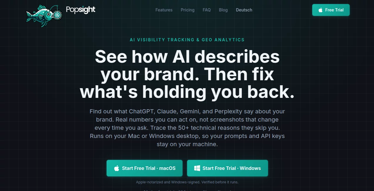 Screenshot of Popsight – An AI tool in the ,AI SEO Assistant ,AI Marketing Plan Generator ,AI Research Tool ,AI Analytics Assistant  category, showcasing its interface and key features.