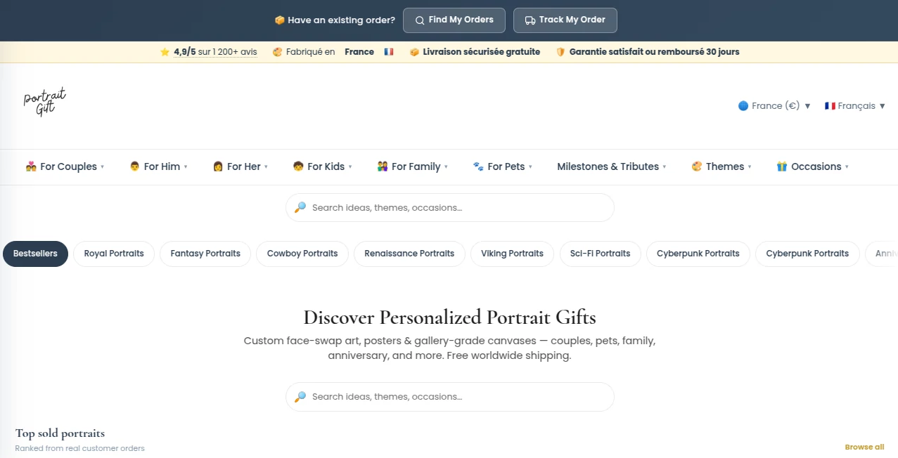 Screenshot of Portrait Gift – An AI tool in the ,AI Fun Tools ,Photo & Image Editor ,AI Design Generator ,AI Image to Image  category, showcasing its interface and key features.