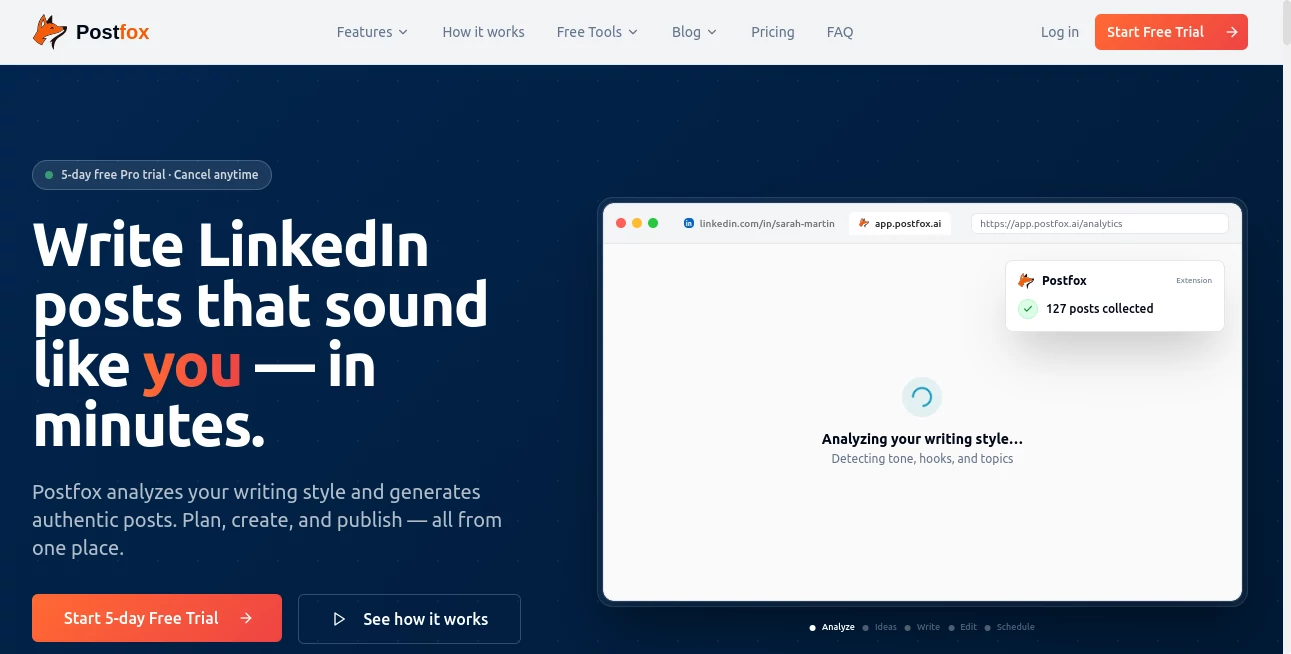 Screenshot of Postfox – An AI tool in the ,AI Content Generator ,AI Social Media Assistant ,Marketing  category, showcasing its interface and key features.