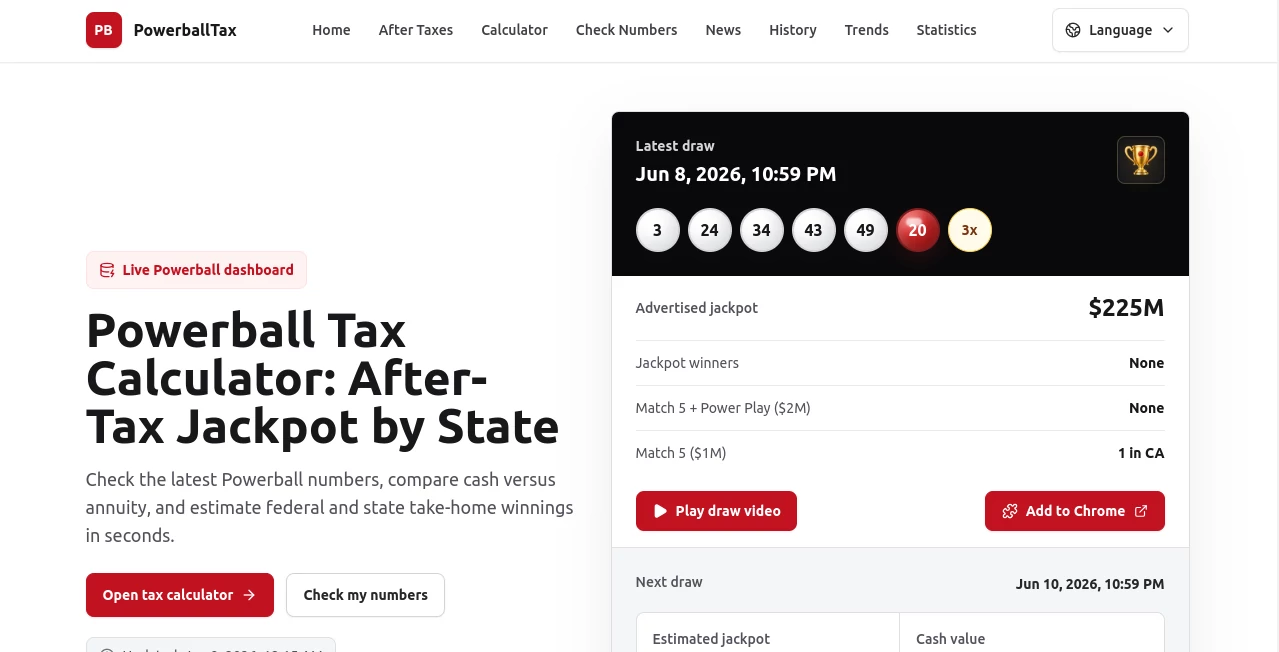 Screenshot of PowerballTax – An AI tool in the ,AI Tax Assistant ,AI Investing Assistant ,Business  category, showcasing its interface and key features.