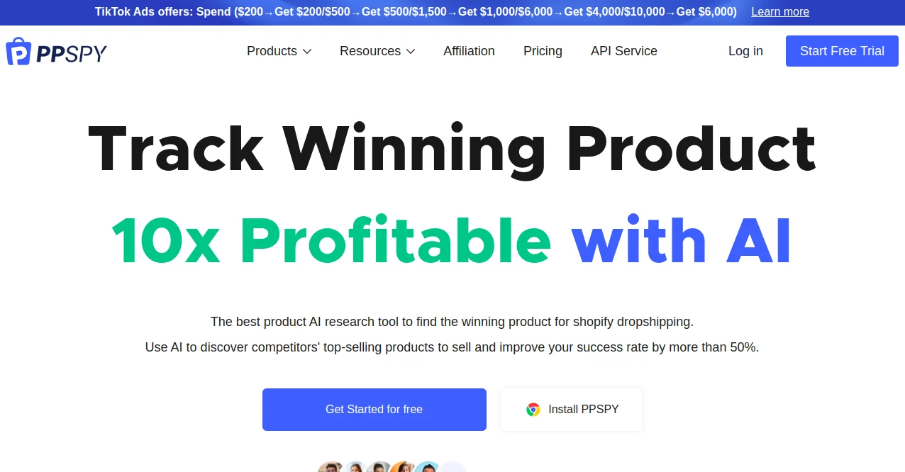 Screenshot of PPSpy – An AI tool in the ,AI Ad Creative Assistant ,AI SEO Assistant ,AI Research Tool ,AI E-commerce Assistant  category, showcasing its interface and key features.