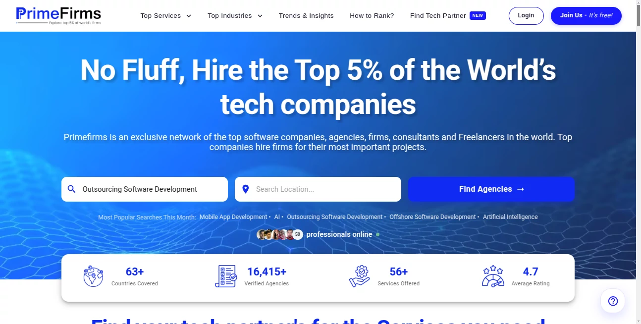 Screenshot of Primefirms – An AI tool in the ,Other  category, showcasing its interface and key features.