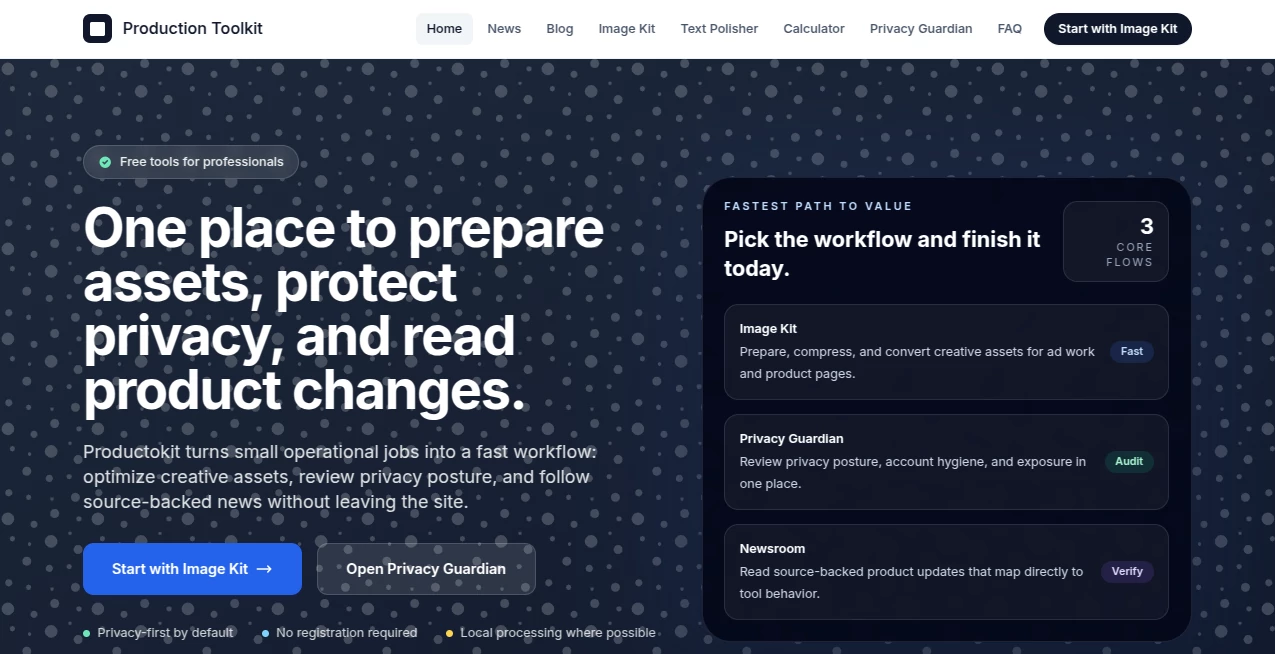 Screenshot of Productokit – An AI tool in the ,AI Documents Assistant ,AI Productivity Tools ,AI E-commerce Assistant  category, showcasing its interface and key features.