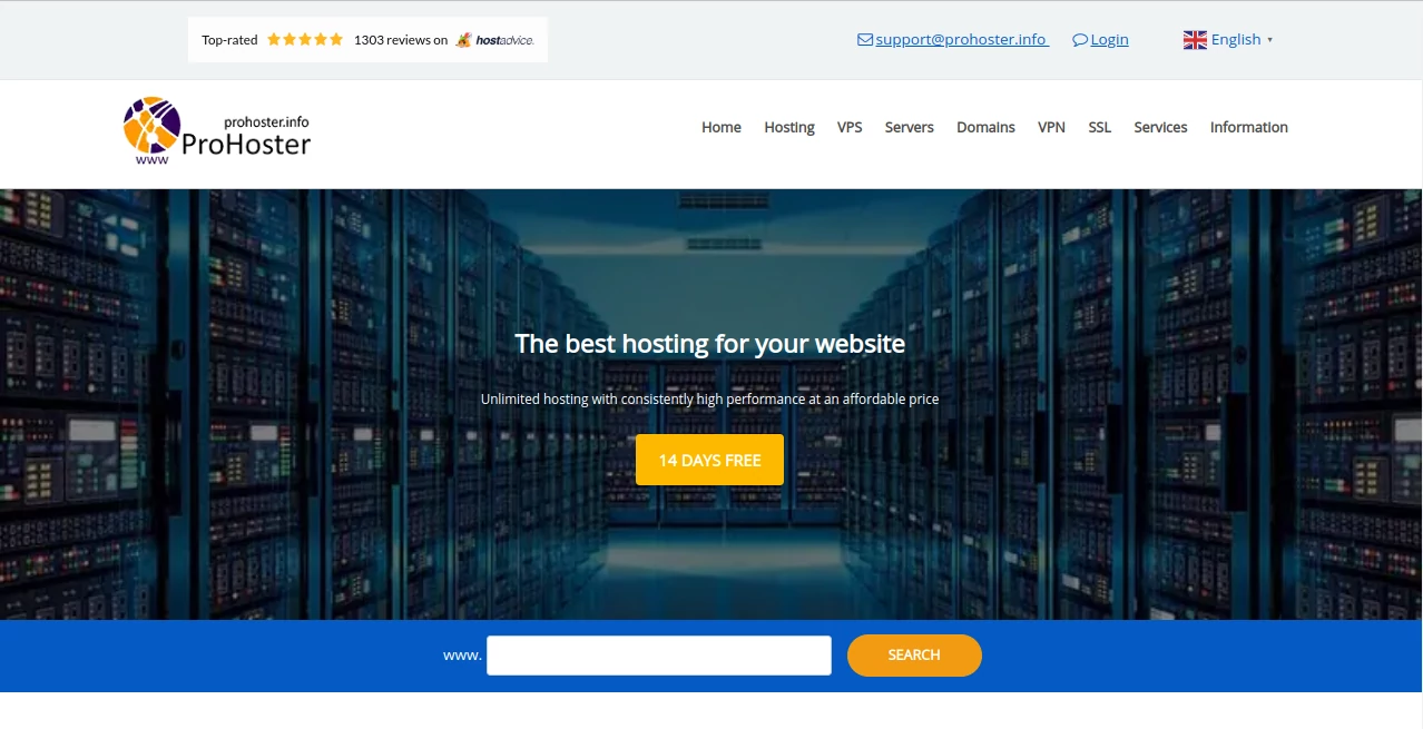 Screenshot of ProHoster – An AI tool in the ,Other  category, showcasing its interface and key features.